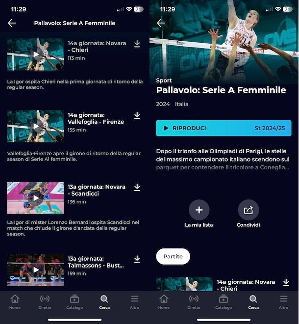 Pallavolo su RaiPlay