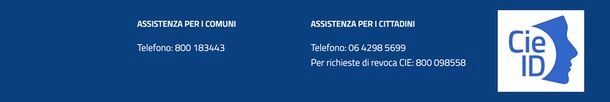 CIE numeri assistenza