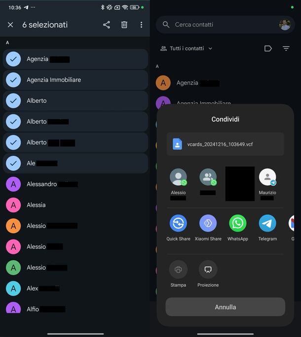 Contatti Google Android