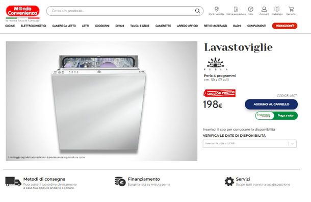 Lavastoviglie da incasso su Mondo Convenienza