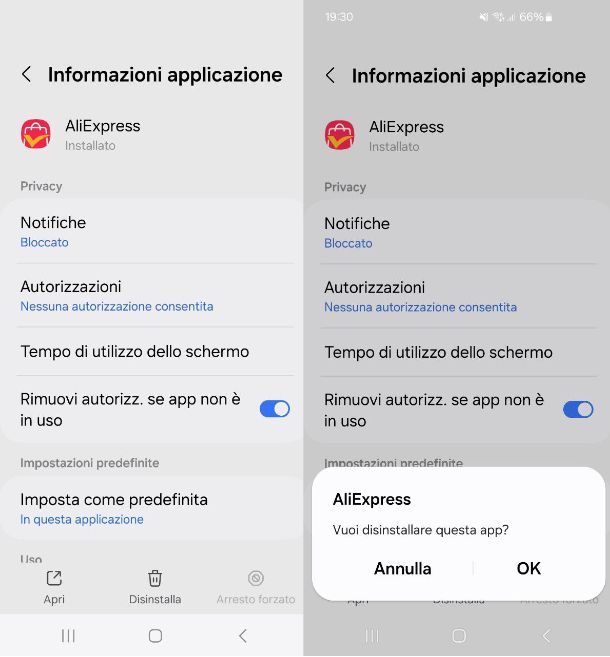 Come disinstallare app Android Samsung