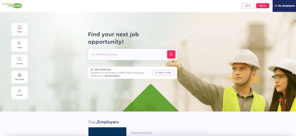 home page sito Oil&Gas Job Search