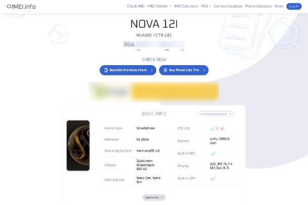 Come vedere modello cellulare da IMEI