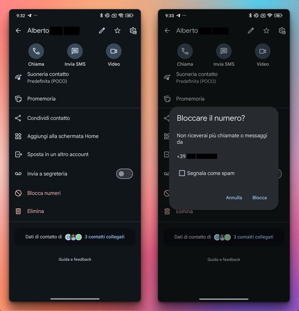 Bloccare numeri in rubrica Android