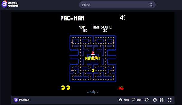 Pacman di Crazy Games