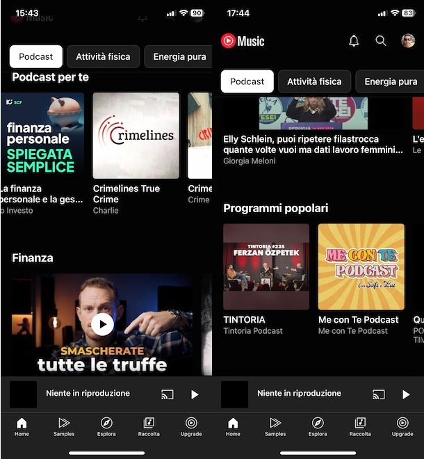 Podcast su YouTube Music