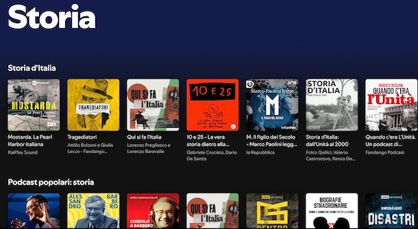 Migliori podcast storia