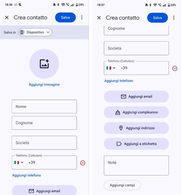 Come salvare i numeri sul telefono Android