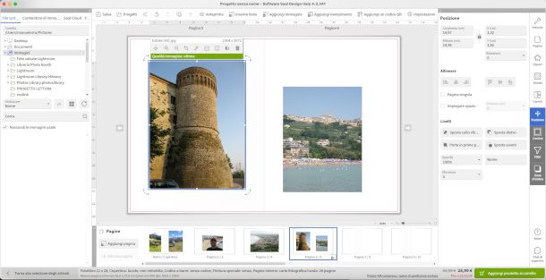 interfaccia di editing software Saal