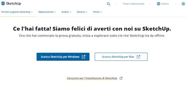 Scaricare SketchUp gratis