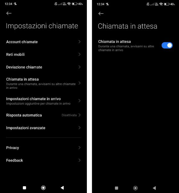 Come attivare avviso di chiamata Xiaomi