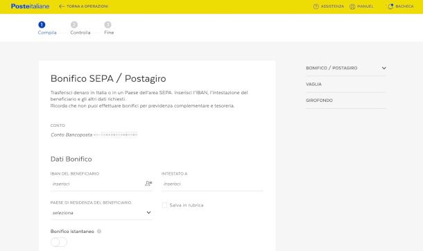 Postagiro da sito Poste