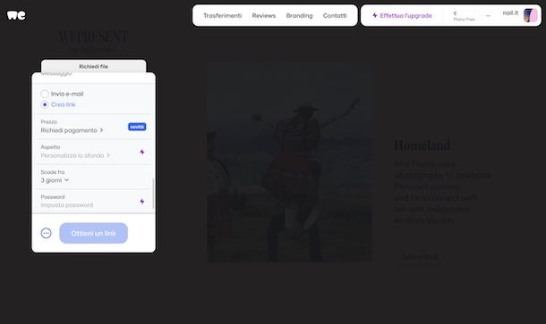 WeTransfer con link