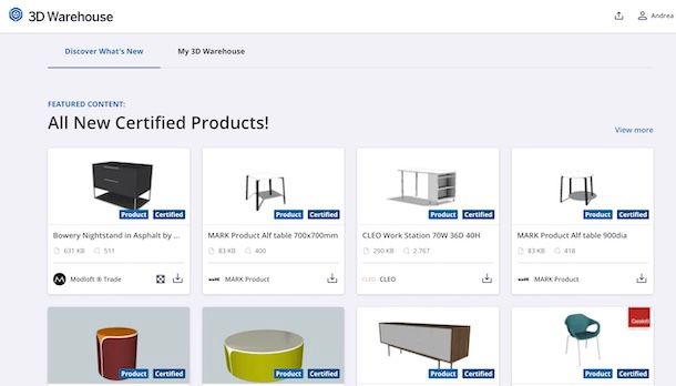 Scaricare modelli SketchUp