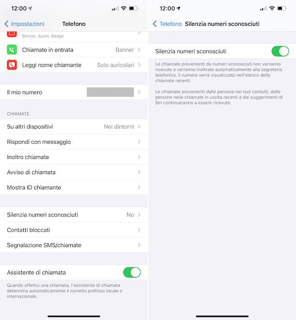 Come bloccare chiamate in entrata da numero sconosciuto iPhone