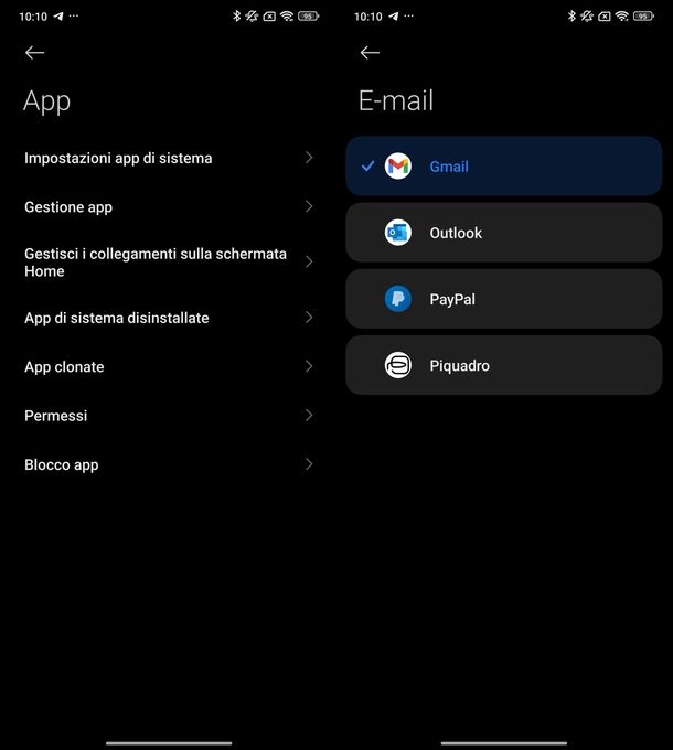 Impostare Gmail come app predefinita Android