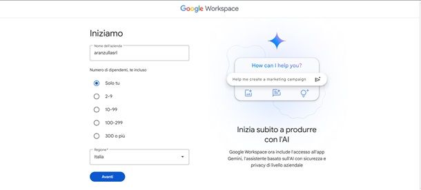 email aziendale google