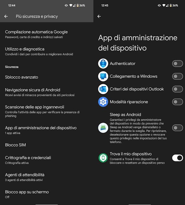 Controllare le app installate