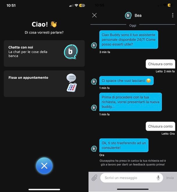 Chiudere conto buddybank online