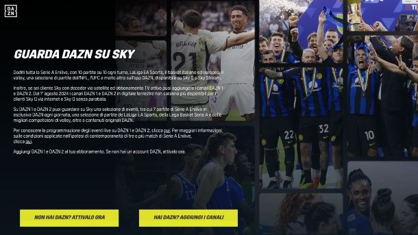 come vedere dazn su sky