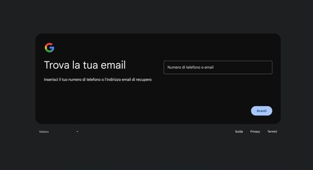 Recuperare password email Google