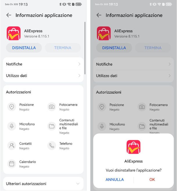 Come disinstallare app Android Huawei