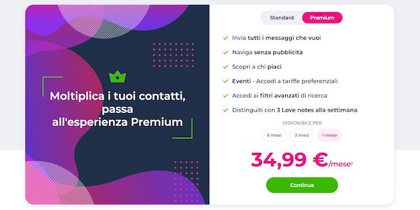 Costo abbonamento Meetic