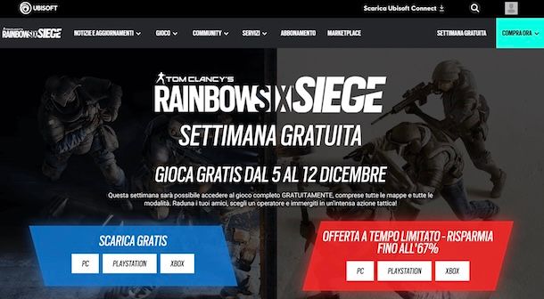 Rainbow Six Siege su PC gratis