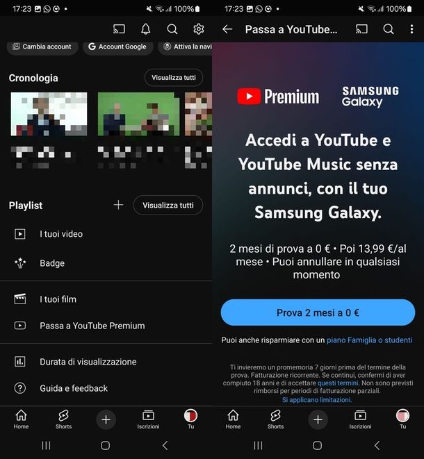 YouTube Premium Android