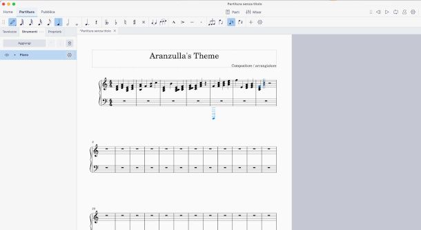 interfaccia MuseScore