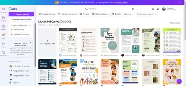 canva volantino