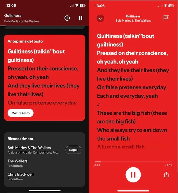 Mettere testo su Spotify su iPhone