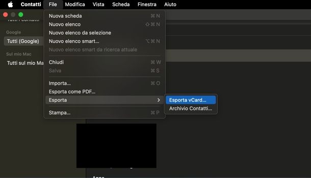 Contatti Apple Mac