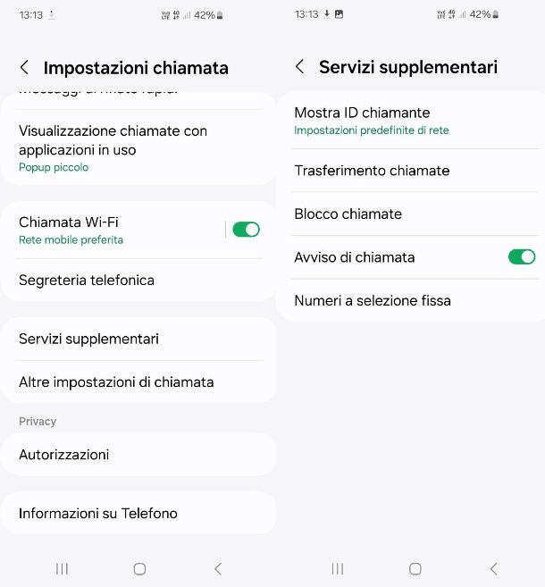 Come disattivare avviso di chiamata Samsung