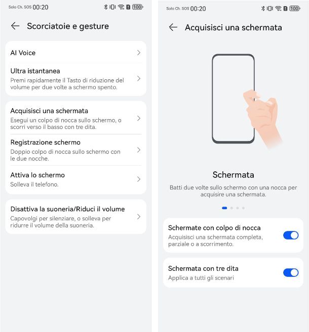 Come fotografare lo schermo con Huawei