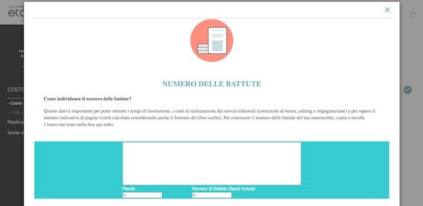 Stampa di un libro con Etabeta