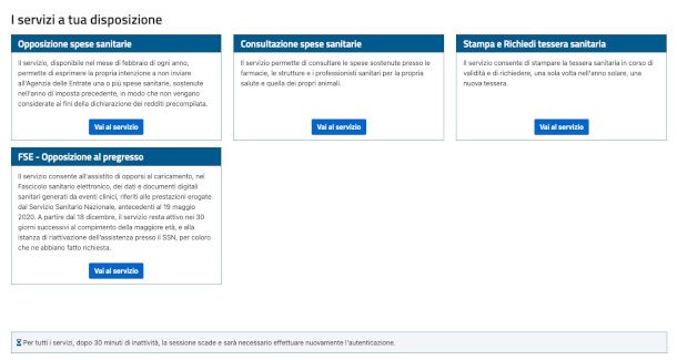 interfaccia online sito Sistema Tessera Sanitaria