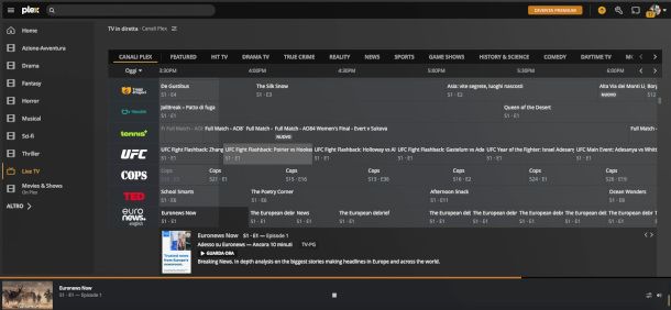canali Live TV su Plex