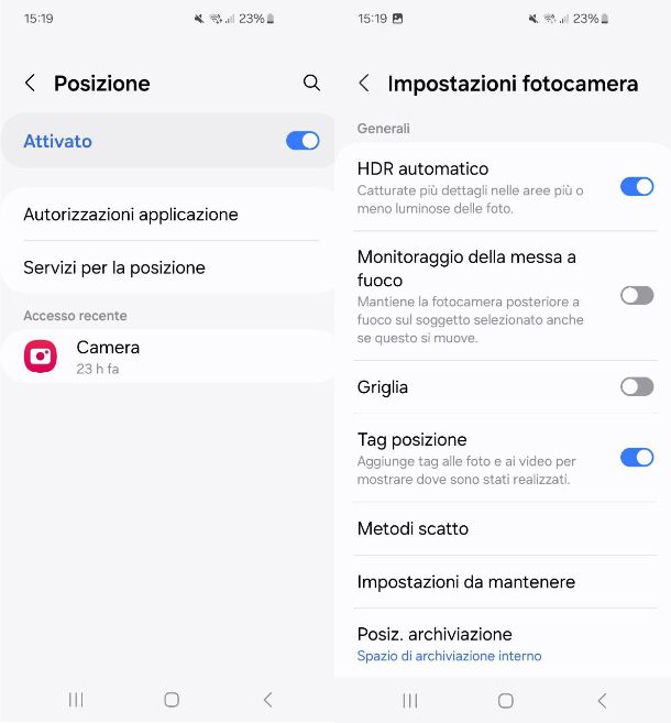 Come geotaggare le foto su Samsung