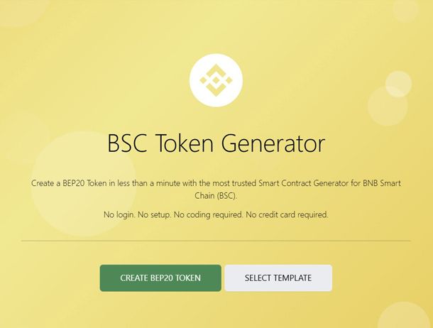 BSC Token Generator