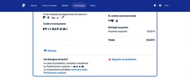 richiedere rimborso PayPal sito