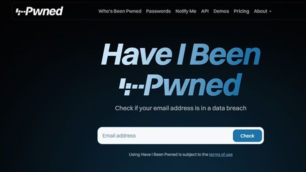 Have I Been Pwnd verifica dati