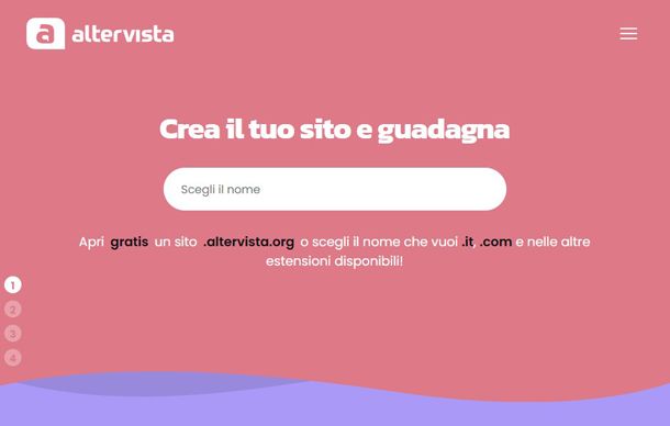 Altervista.org Home page
