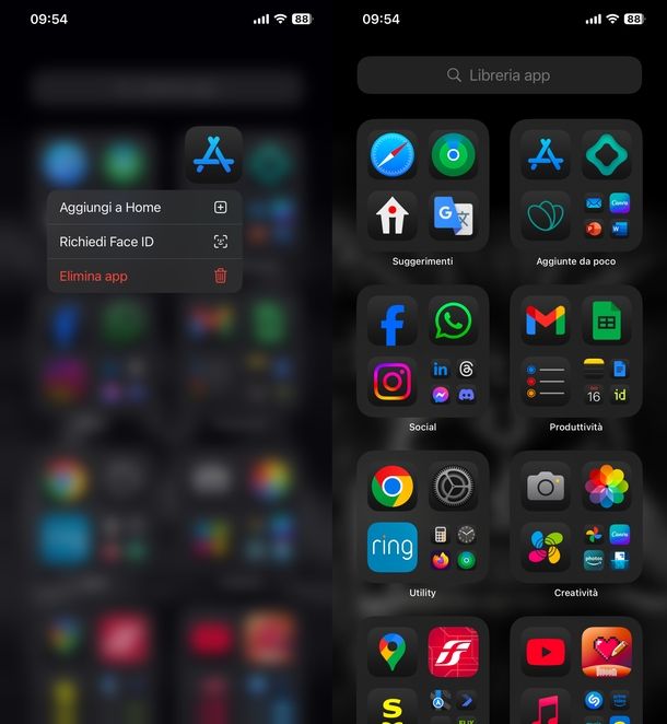 Ripristinare icona App Store schermata Home