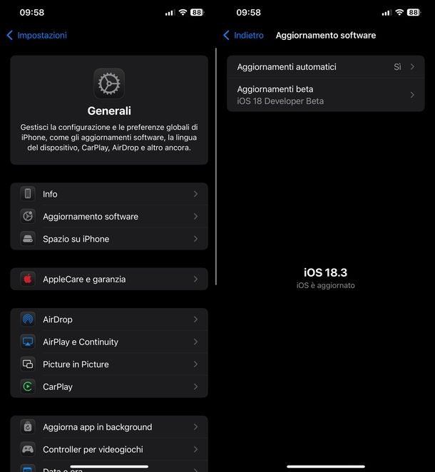 Aggiornare iOS
