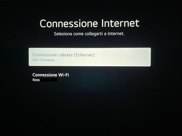 Connessione Internet Smart TV LG