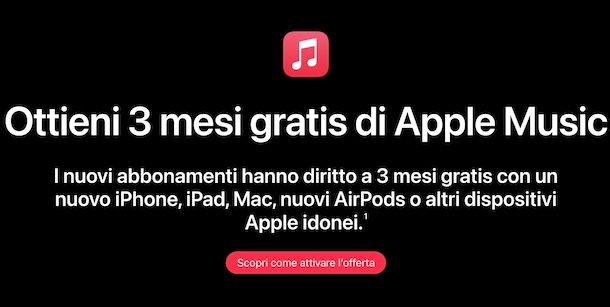 Avere Apple Music gratis 3 mesi