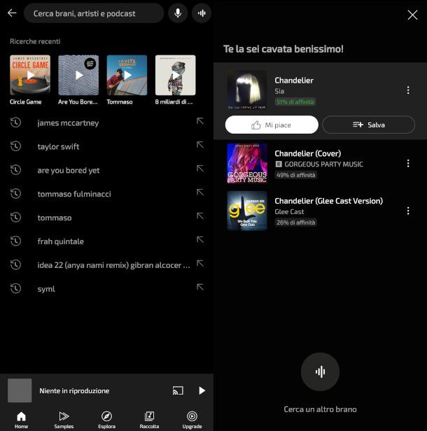 schermate app YouTube