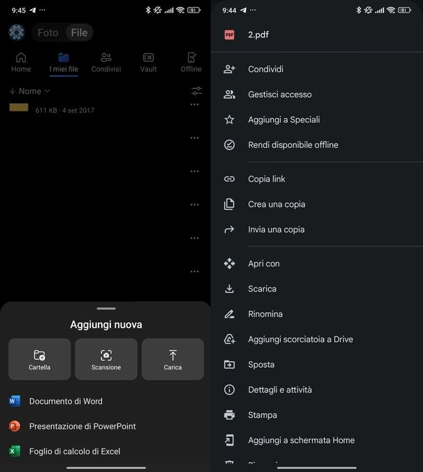 Sincronizzare Google Drive con OneDrive Android