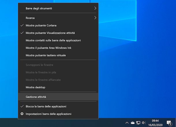barra applicazioni